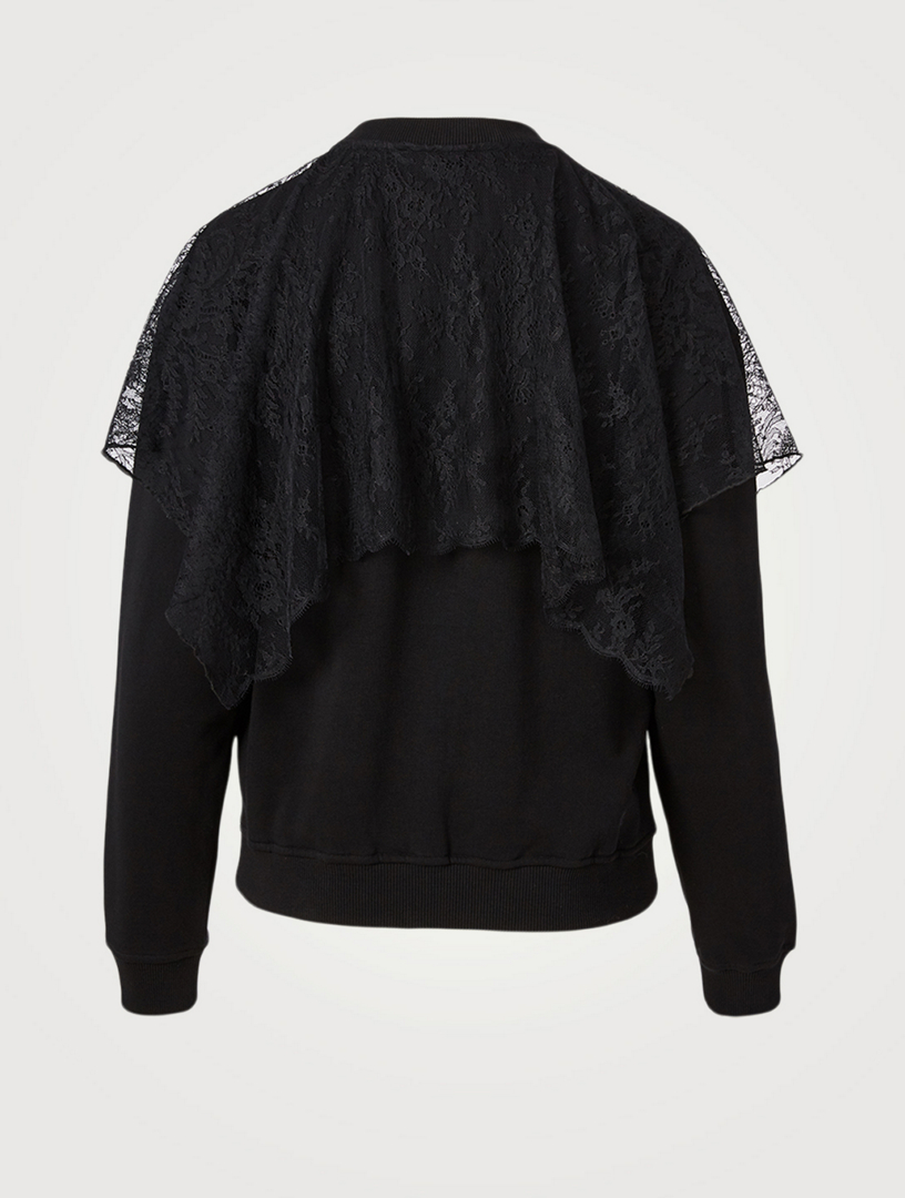 Cotton Logo Sweatshirt With Lace