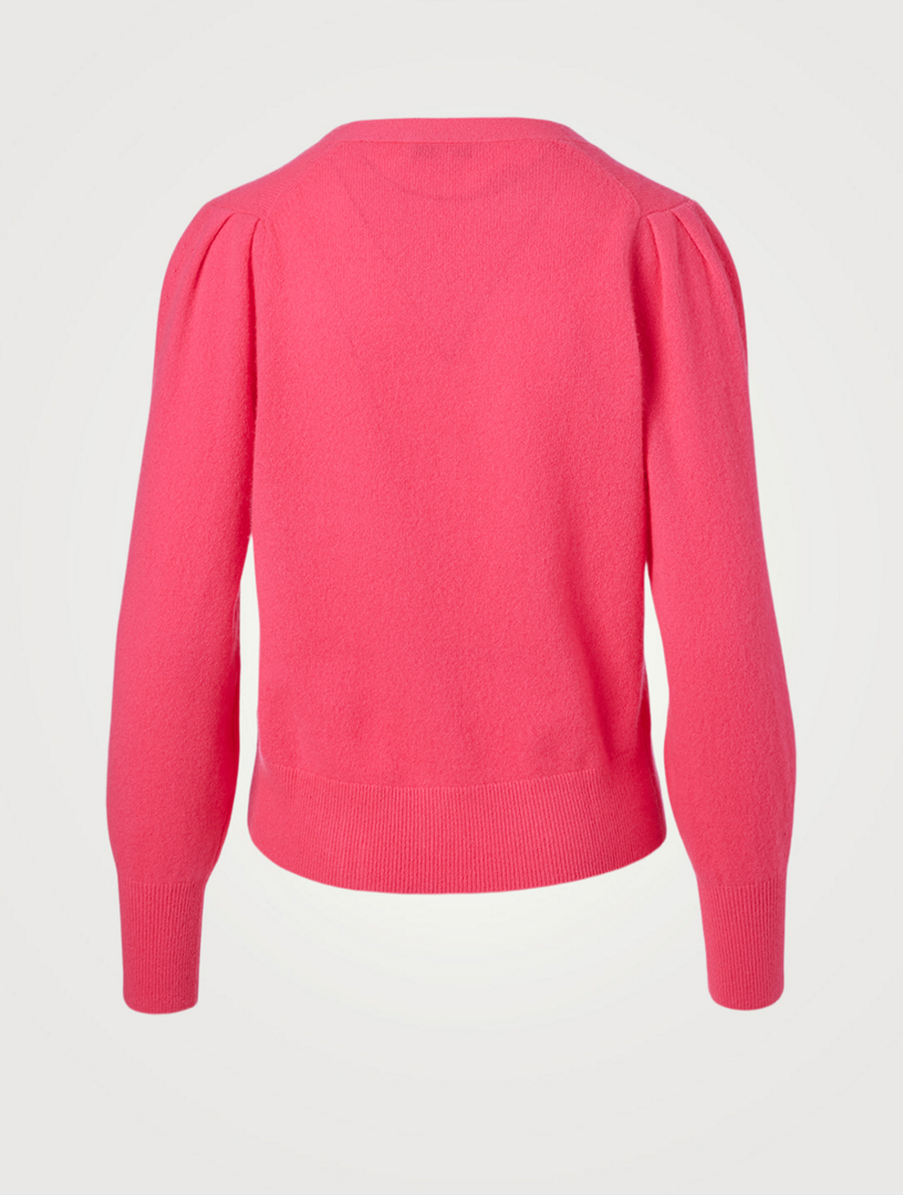 Cashmere Blouson-Sleeve Cardigan