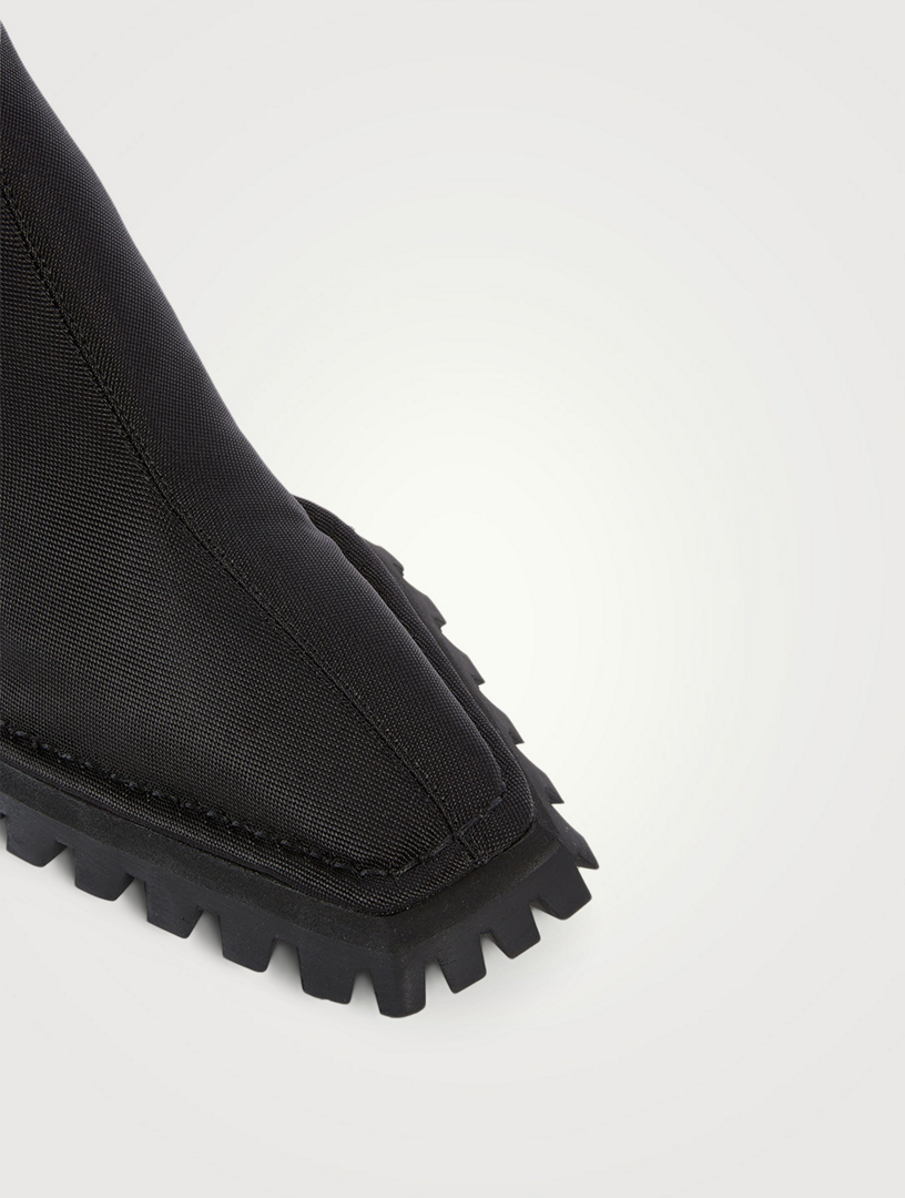 Parker Stretch Nylon Lug Heeled Chelsea Boots