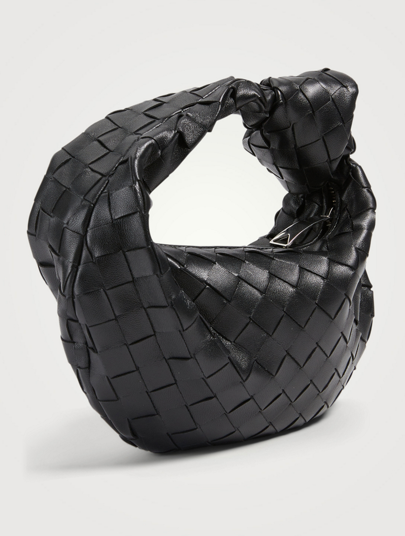 Bottega Veneta Jodie Medium Knotted Intrecciato Leather Tote In Black