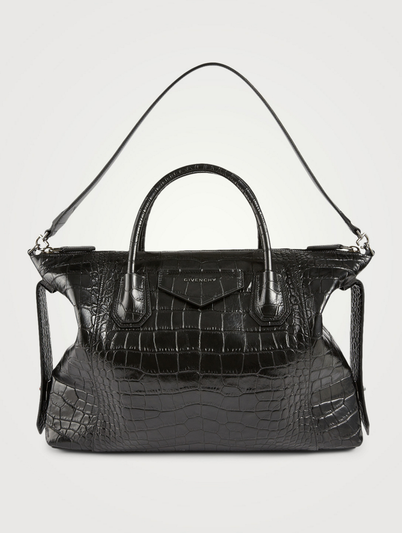 Medium Antigona Soft Croc Embossed Leather Bag