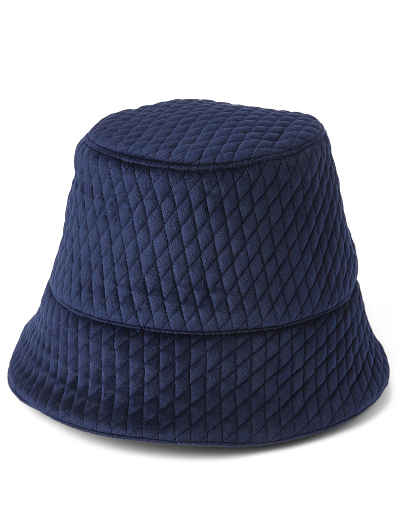 EUGENIA KIM Charlie Quilted Velvet Bucket Hat | Holt Renfrew display picture 1