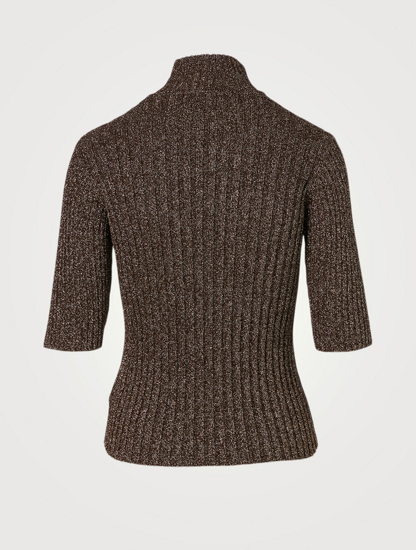 Glitter Knit Rollneck T-Shirt