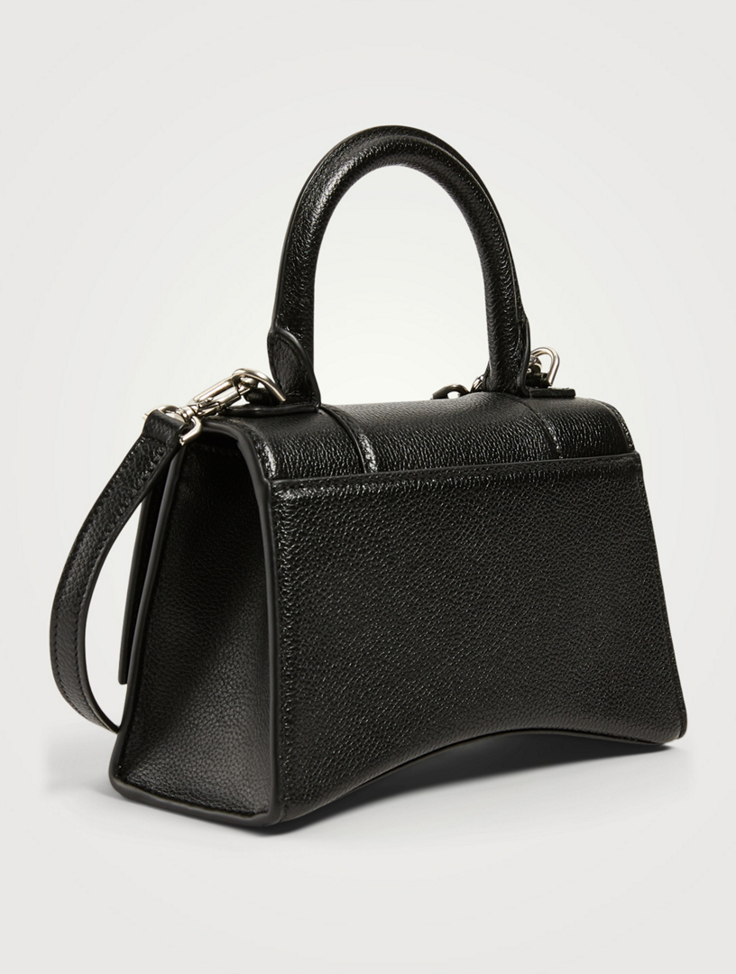 XS Hourglass Leather Top Handle Bag