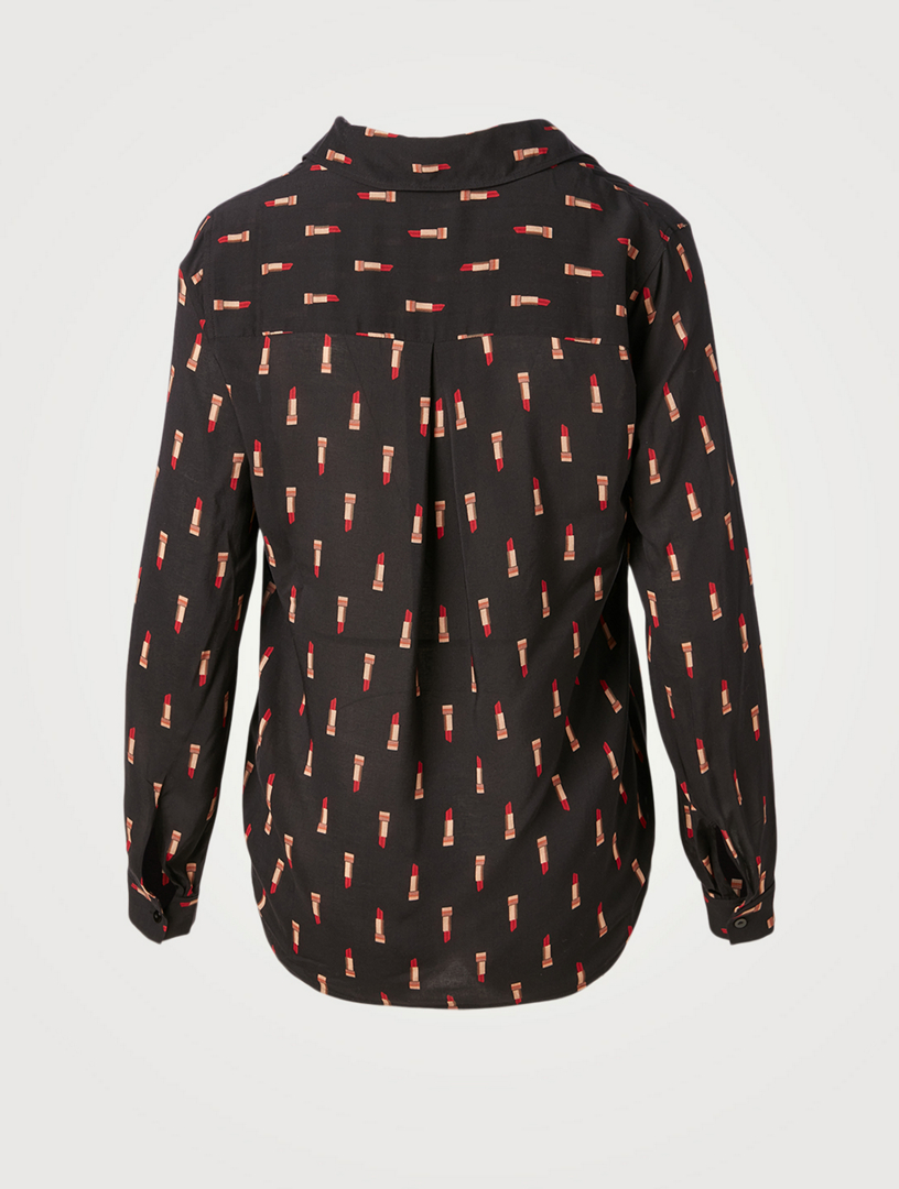Holly Blouse Lipstick Print