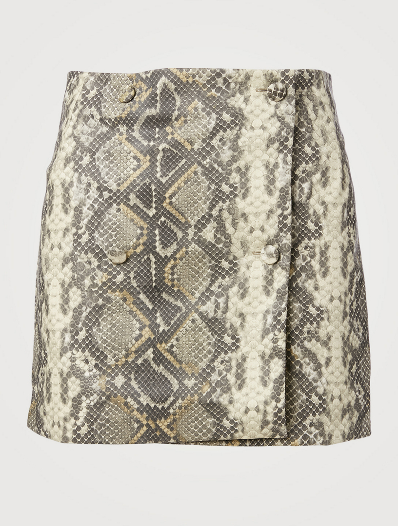 London Fitted Mini Skirt Reptile Print