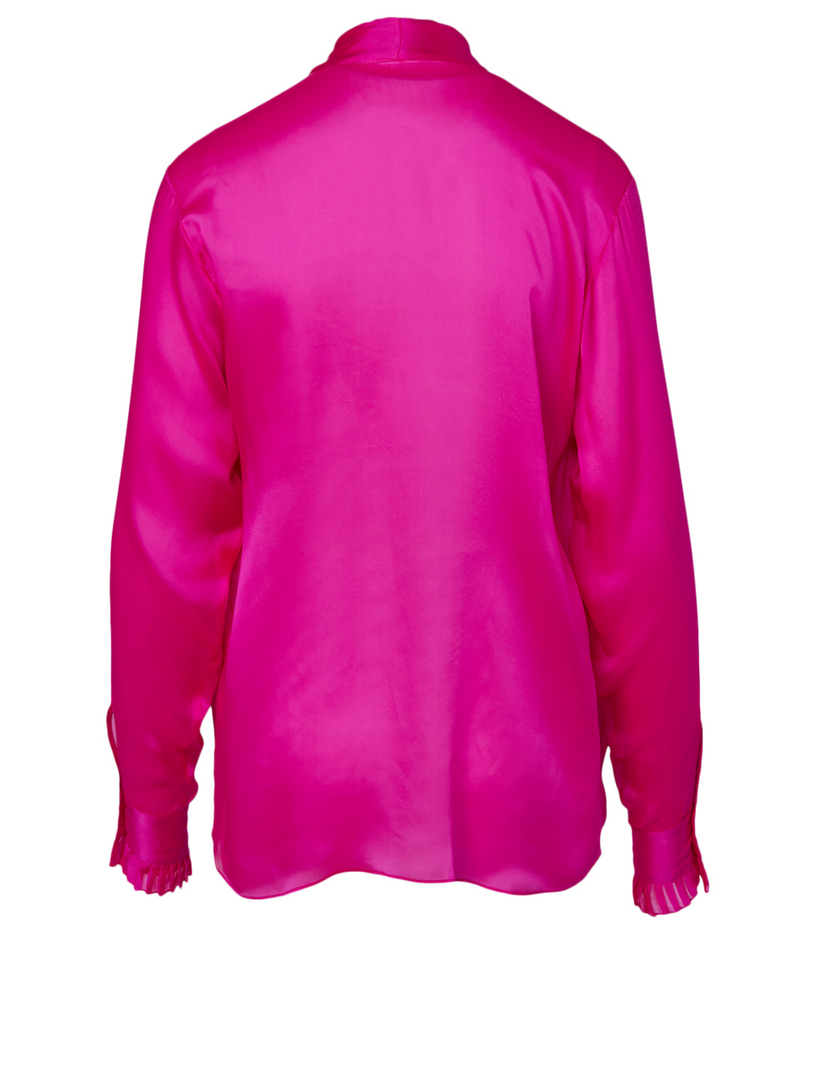 Silk Tie-Neck Blouse