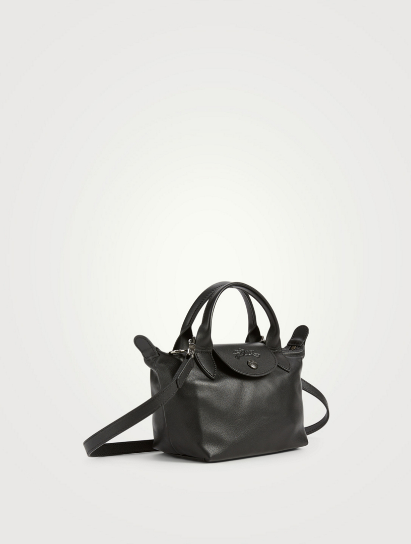 Le Pliage Leather Top Handle Bag