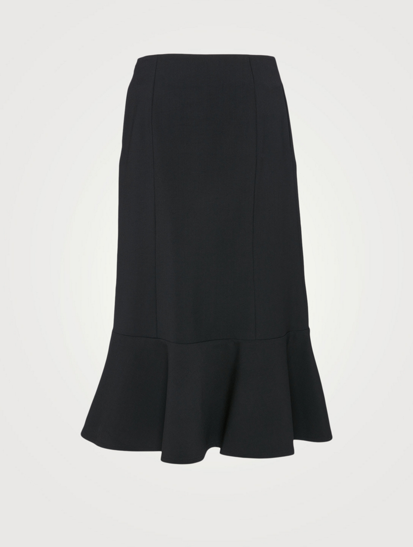 Wool-Blend Midi Skirt