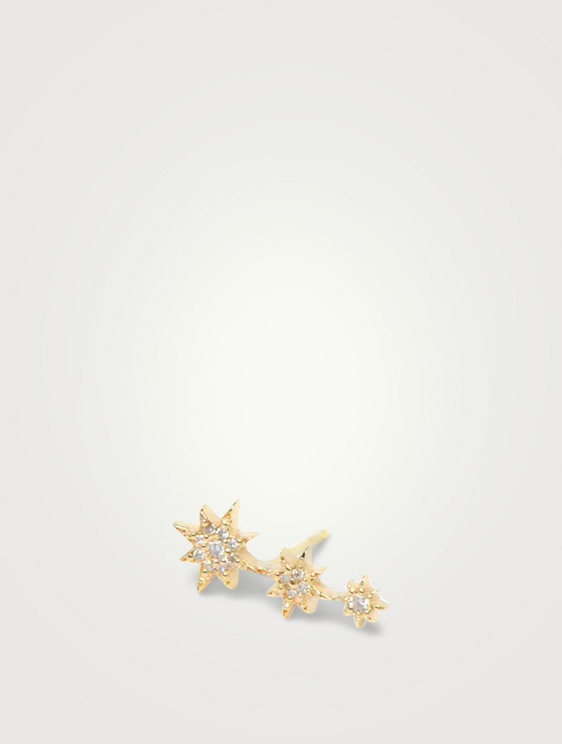 Aztec Gold North Star Trio Left Ear Crawler With Diamonds