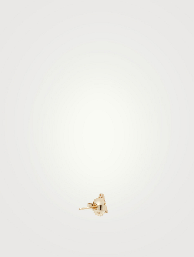 Love Letter Gold A Initial Stud Earring With Pavé Diamonds
