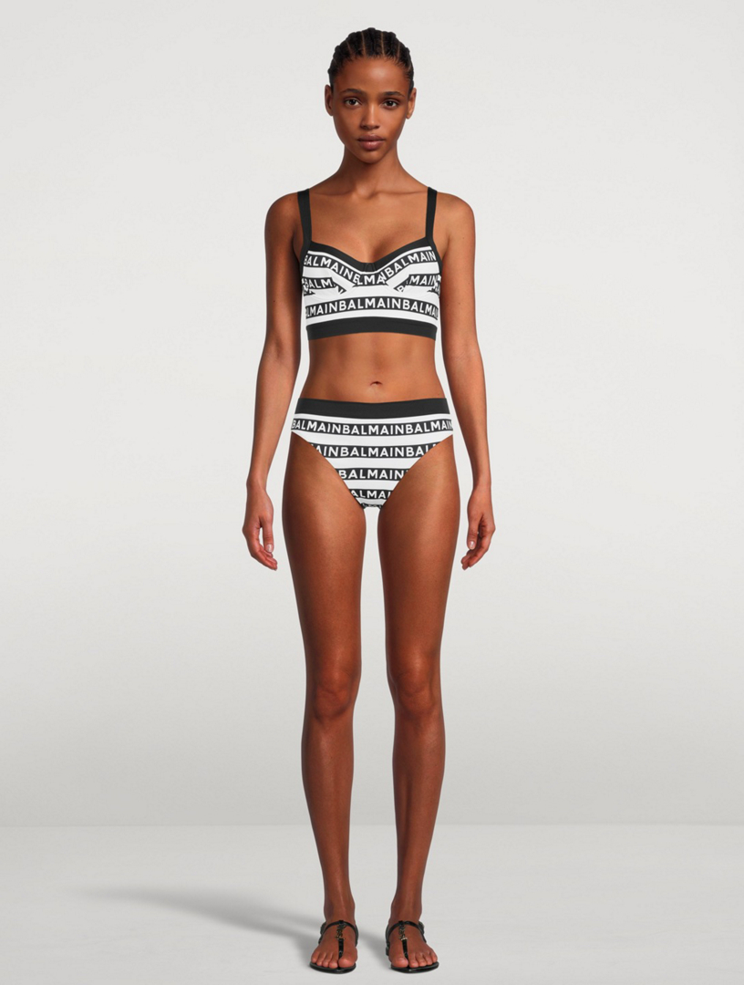 2-Piece Swimsuit Logo Stripe Print