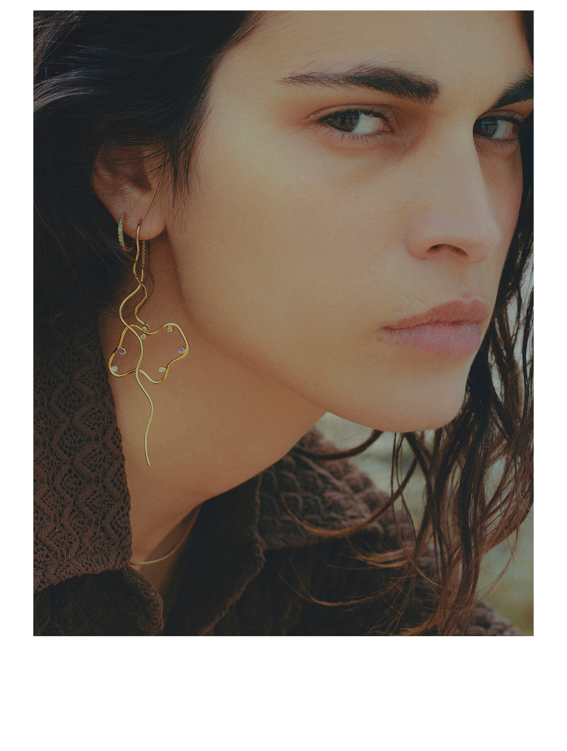 Mica Goldplated Huggie Hoop Earring