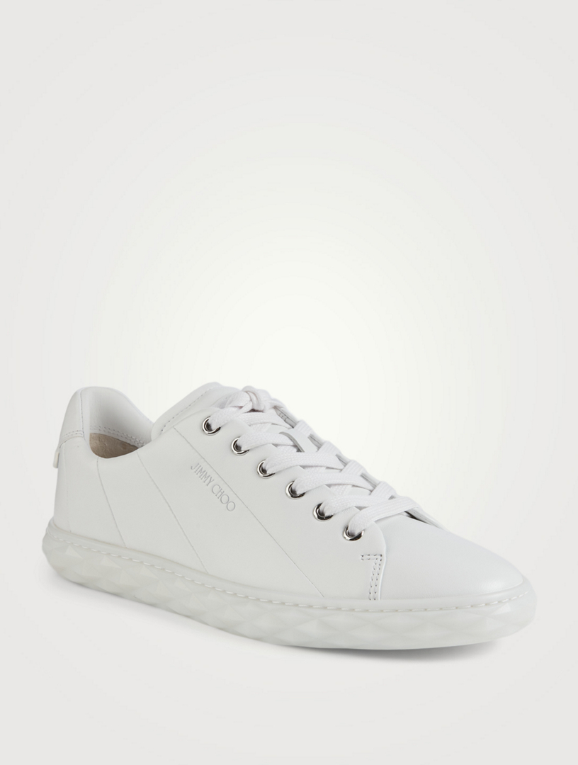 DIAMOND LIGHT MAXI/F  White Nappa Leather Low-Top Trainers with