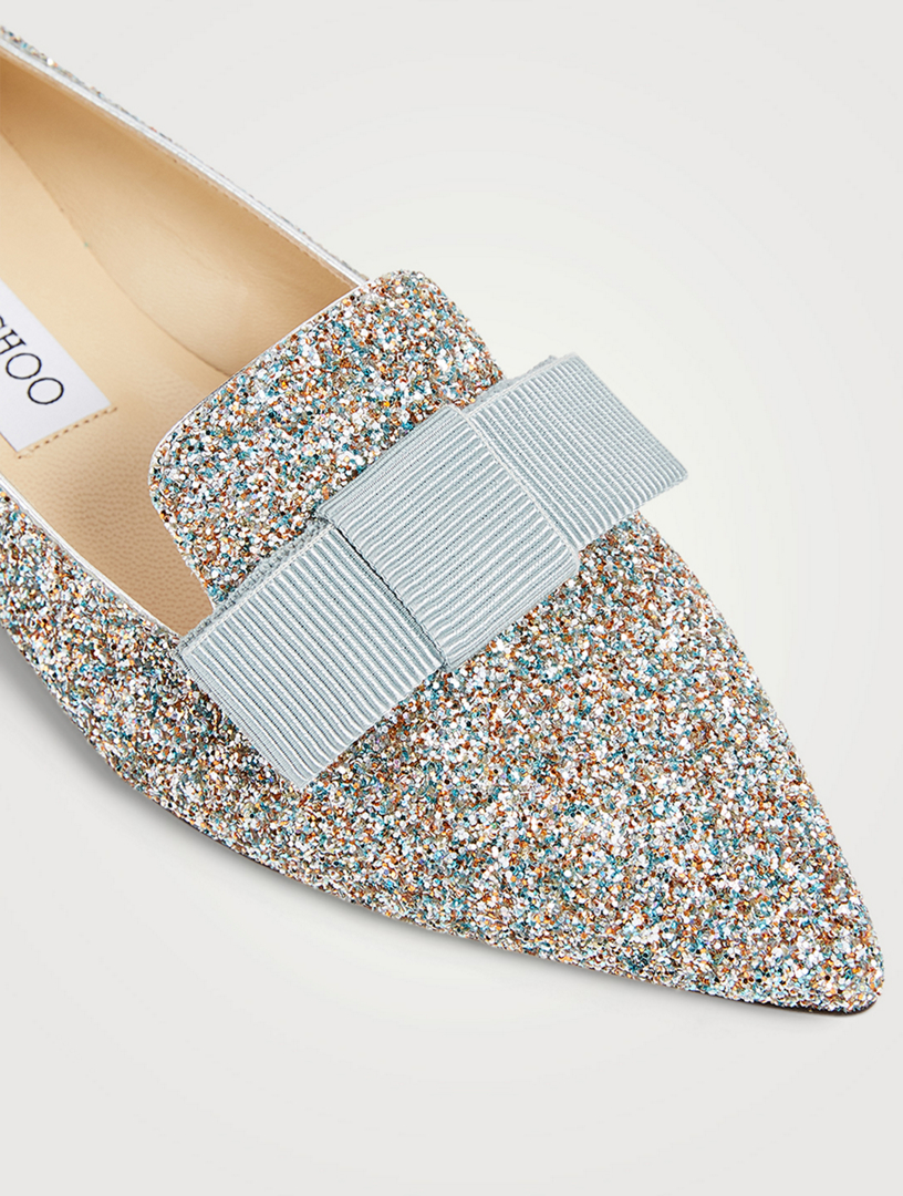 Jimmy choo glitter online ballet flats