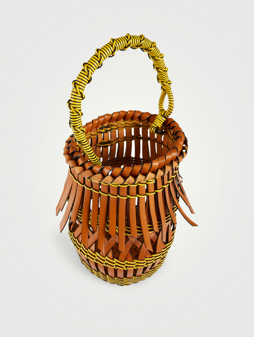 Fringes Leather Bucket Bag