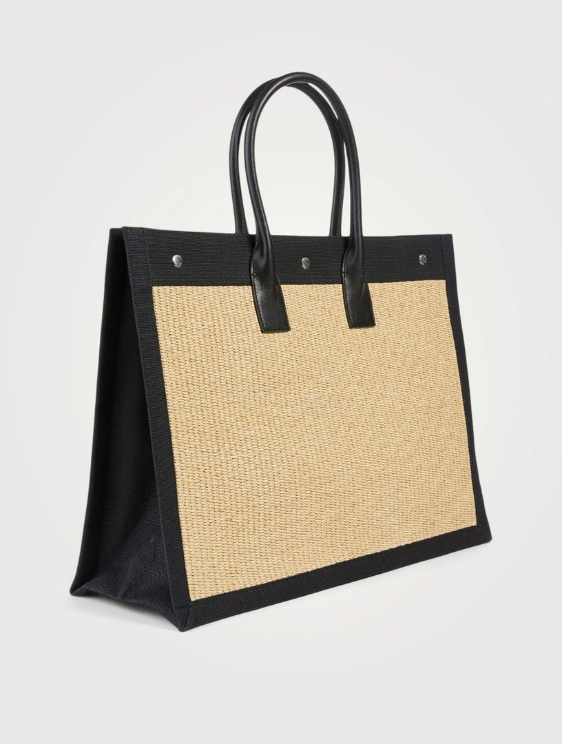 SAINT LAURENT Rive Gauche Raffia Tote Bag | Holt Renfrew