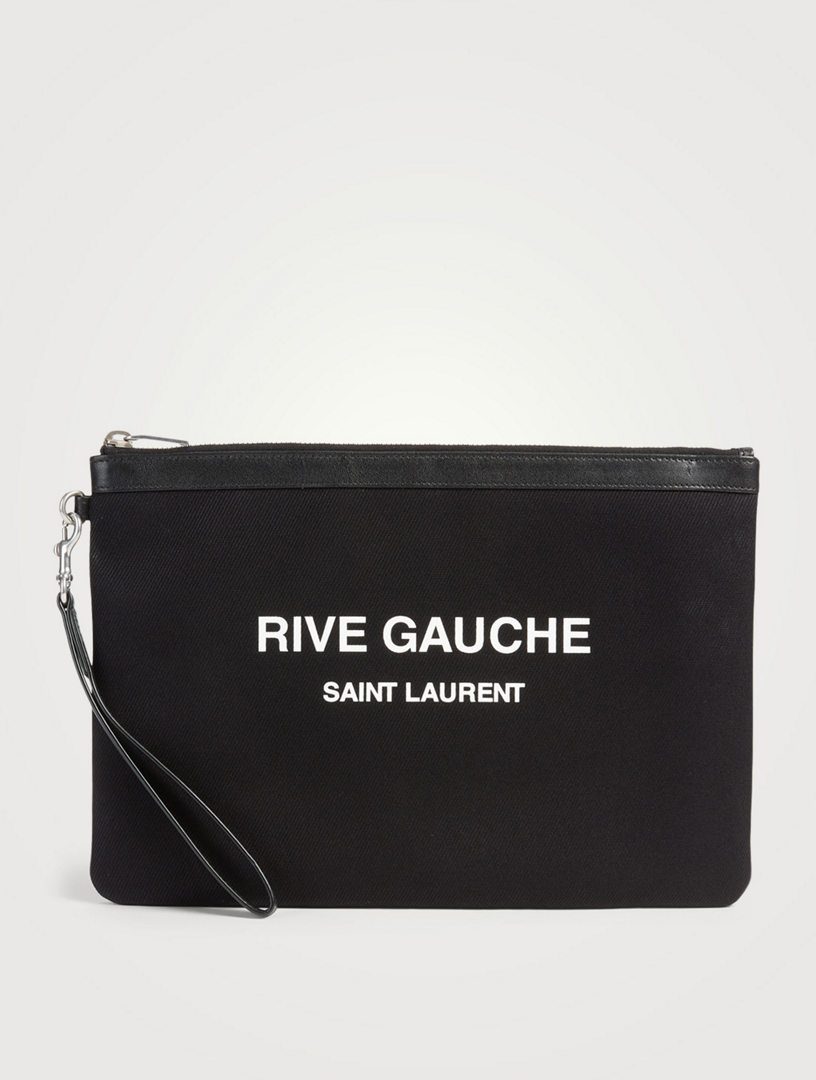 Saint Laurent ポーチ SAINT LAURENT Rive Gauche Canvas Zippered Pouch | Holt Renfrew