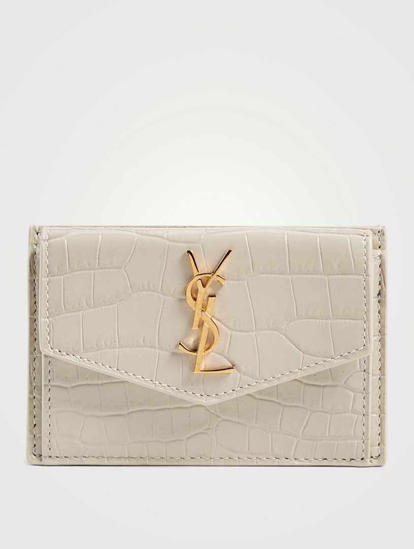 Ysl card holder discount croc