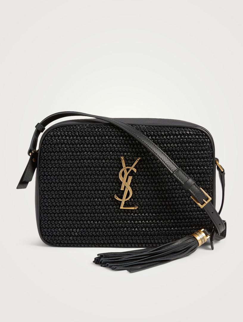 Saint Laurent Lou Medium YSL Monogram Raffia Camera Bag