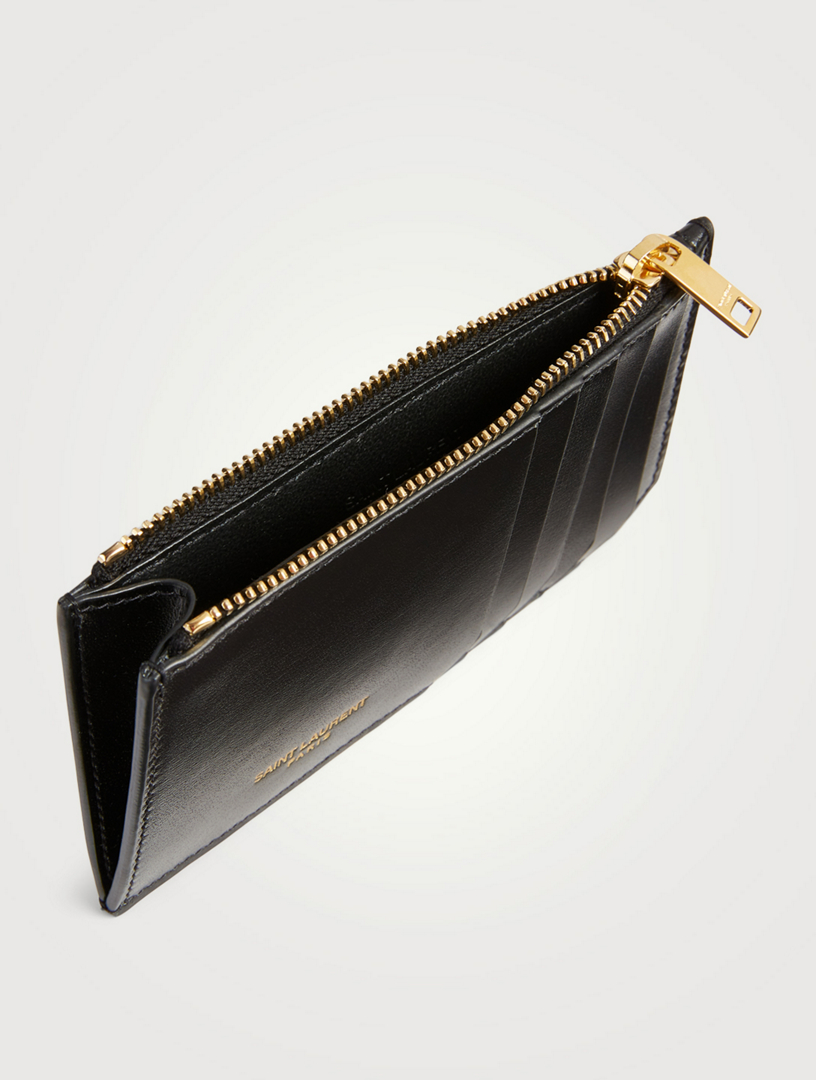 SAINT LAURENT Fragments Zipped Leather Card Holder Holt Renfrew