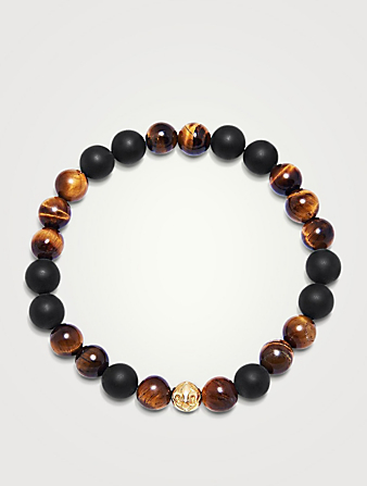 Beaded Bracelet With Matte Onyx And Brown Tiger Eye