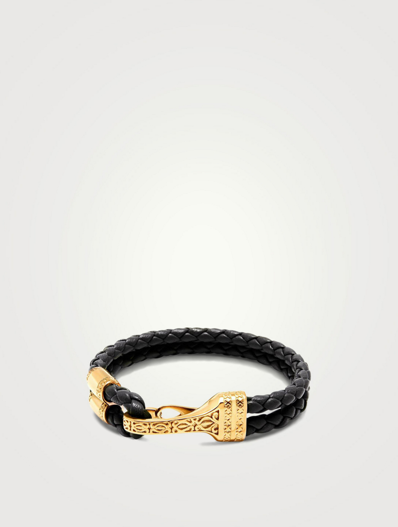 NIALAYA Leather Bracelet With Gold Bali Clasp Holt Renfrew