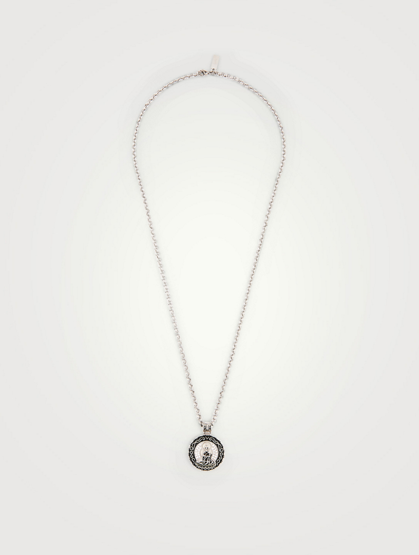 Silver Buddha Amulet Necklace