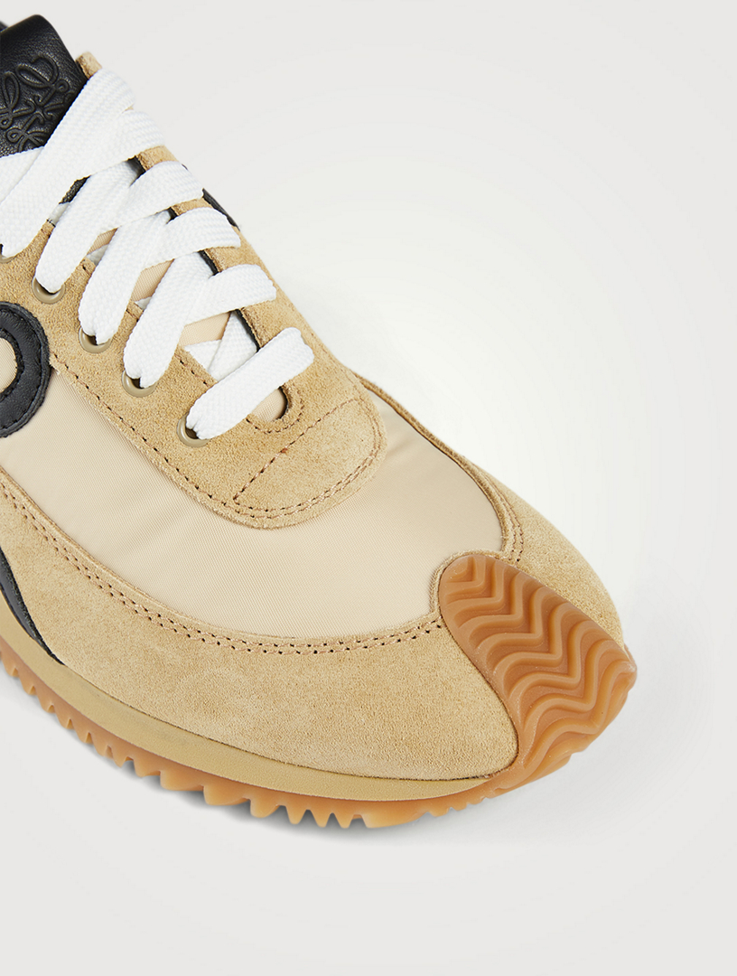 LOEWE Flow Runner Nylon And Suede Sneakers | Holt Renfrew