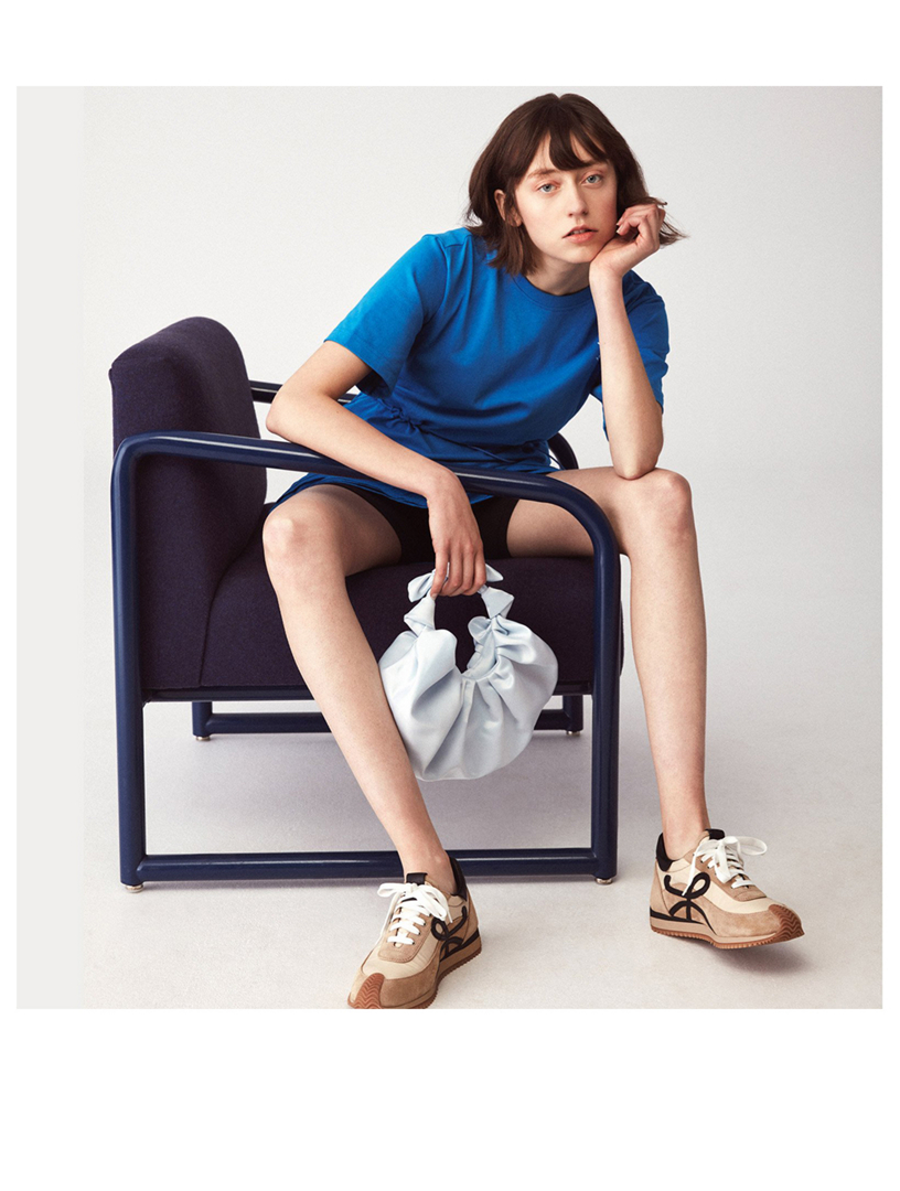 LOEWE Flow Runner Nylon And Suede Sneakers | Holt Renfrew