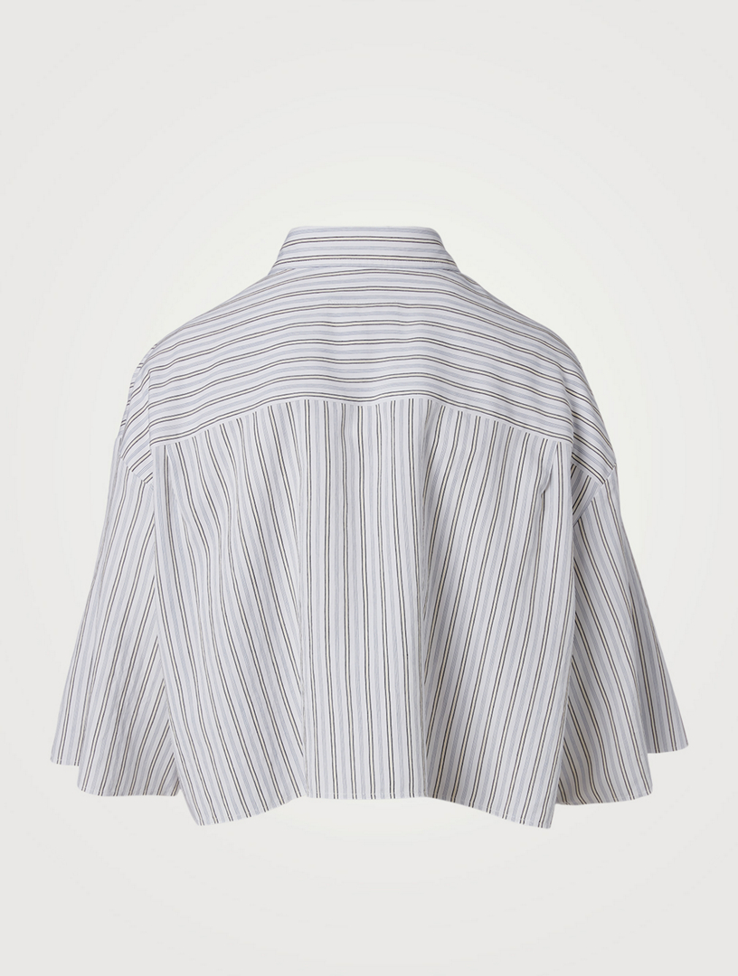 Cropped Shirt Striped Print