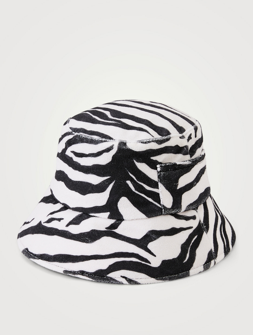 Wave Terry Bucket Hat In Zebra Print