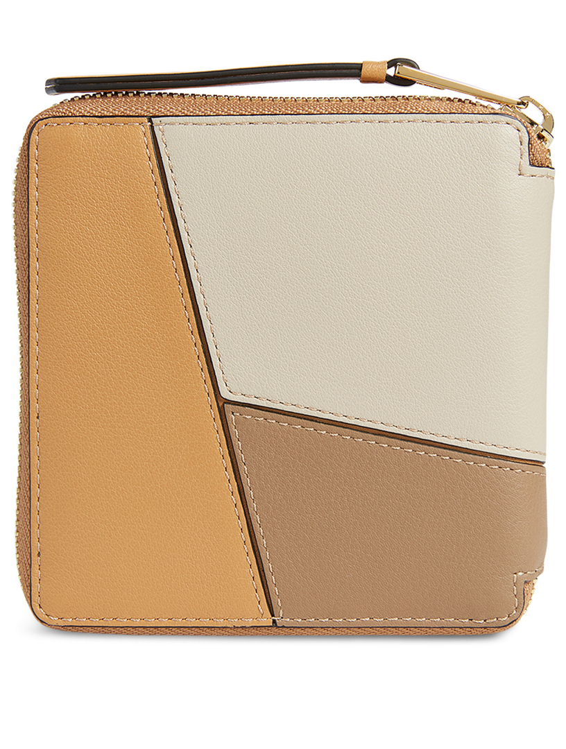 Puzzle Leather Square Zip Wallet