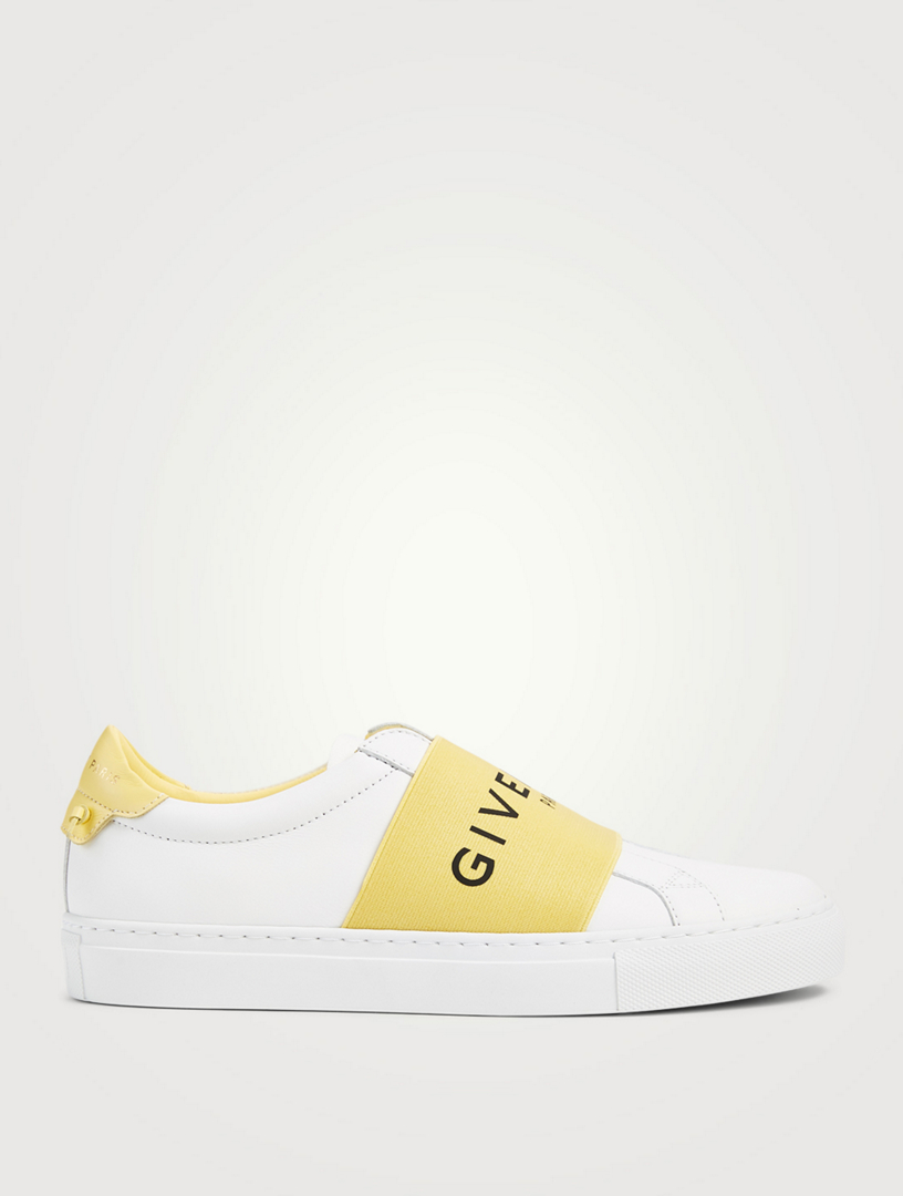 GIVENCHY Urban Street Leather Slip On Sneakers With Logo Strap Holt Renfrew