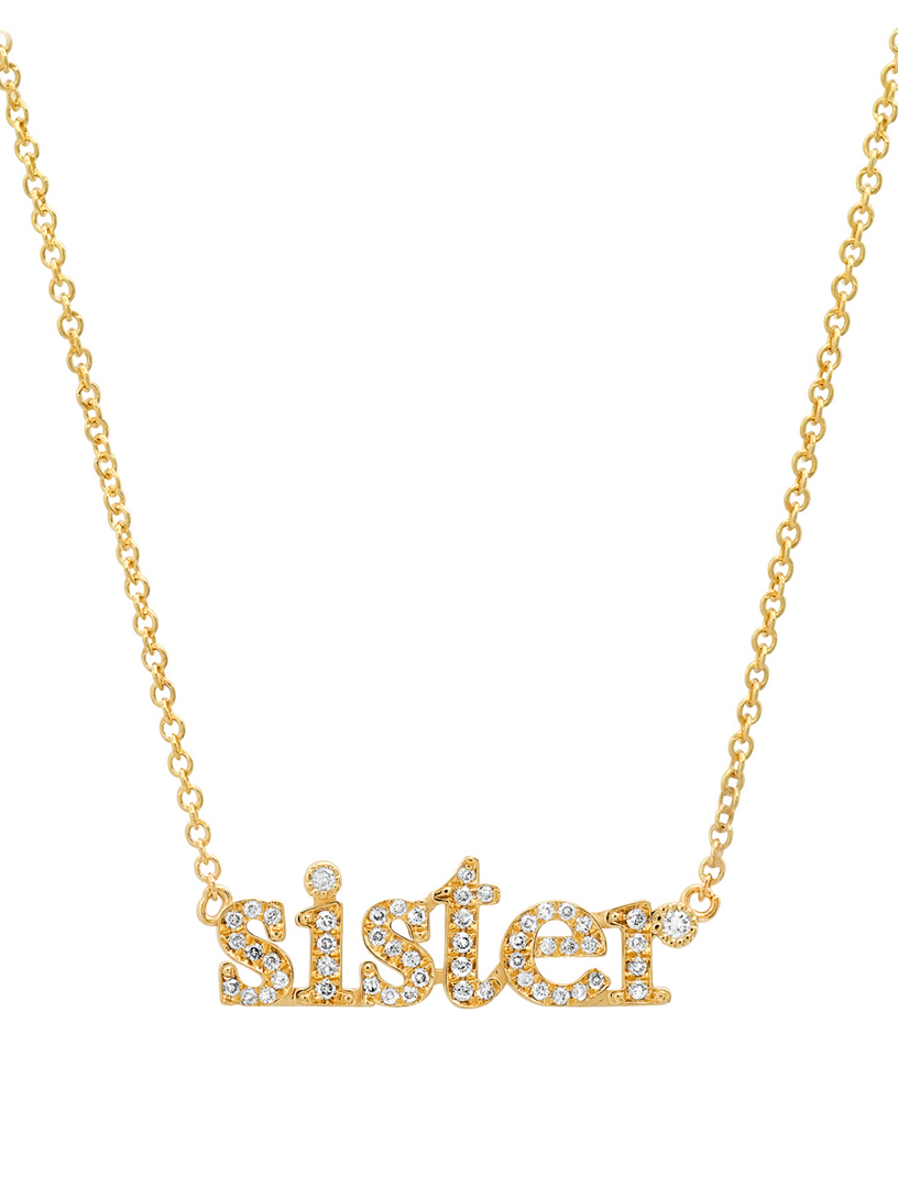 18K Gold Sister Necklace With Diamonds
