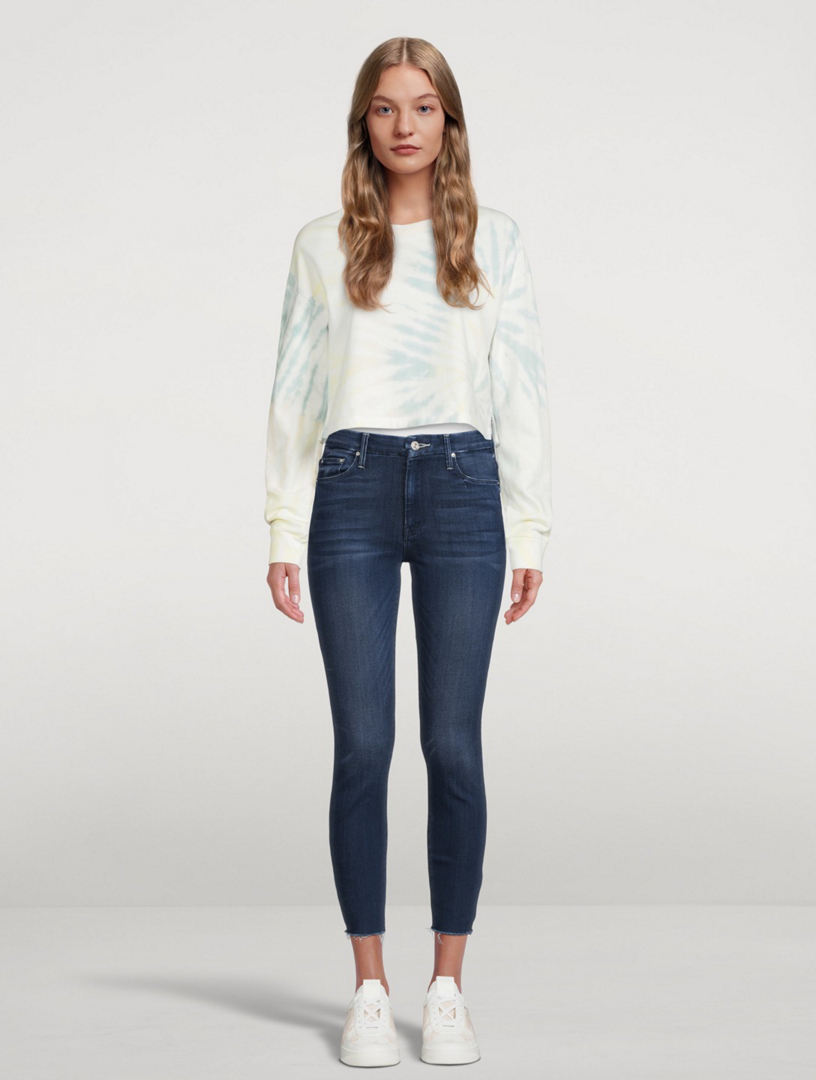 Mother high waisted looker ankle hot sale fray jeans