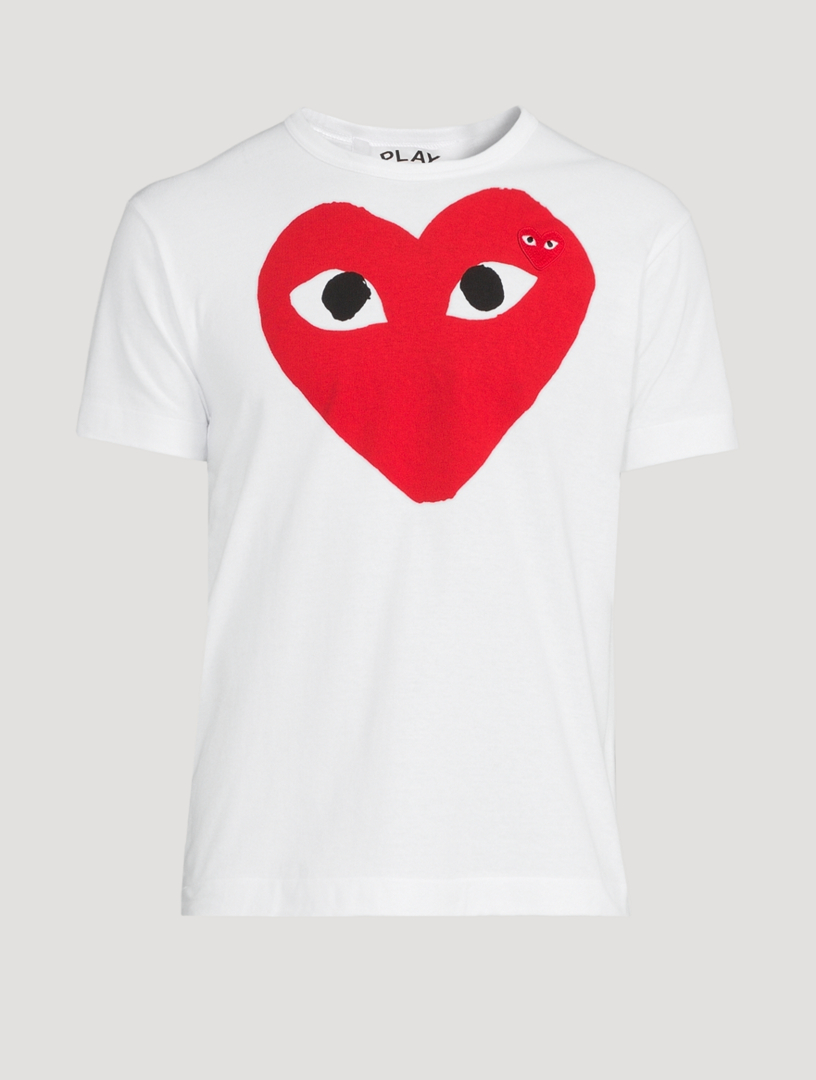 Comme des garcons shop double heart t shirt