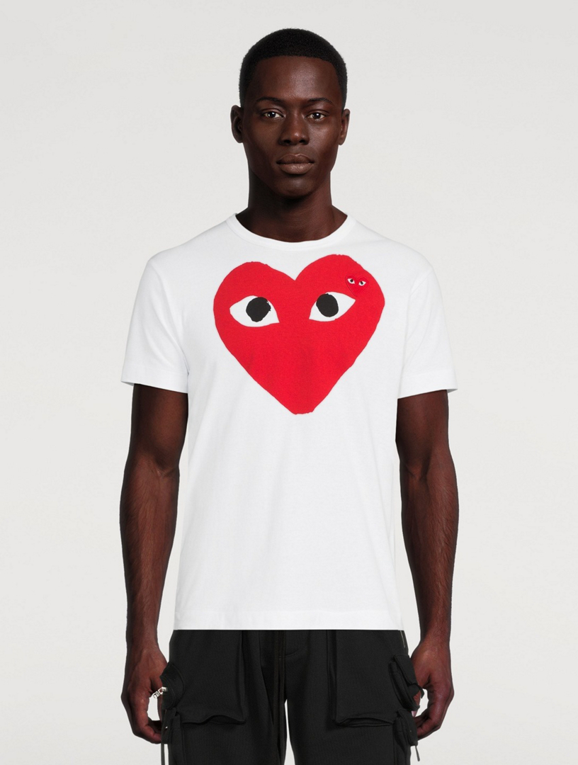COMME DES GARÇONS PLAY Double Heart T-Shirt | Holt Renfrew