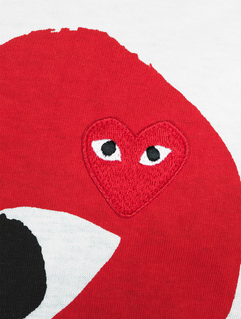 Shop Comme des Garçons PLAY Double Heart T-Shirt