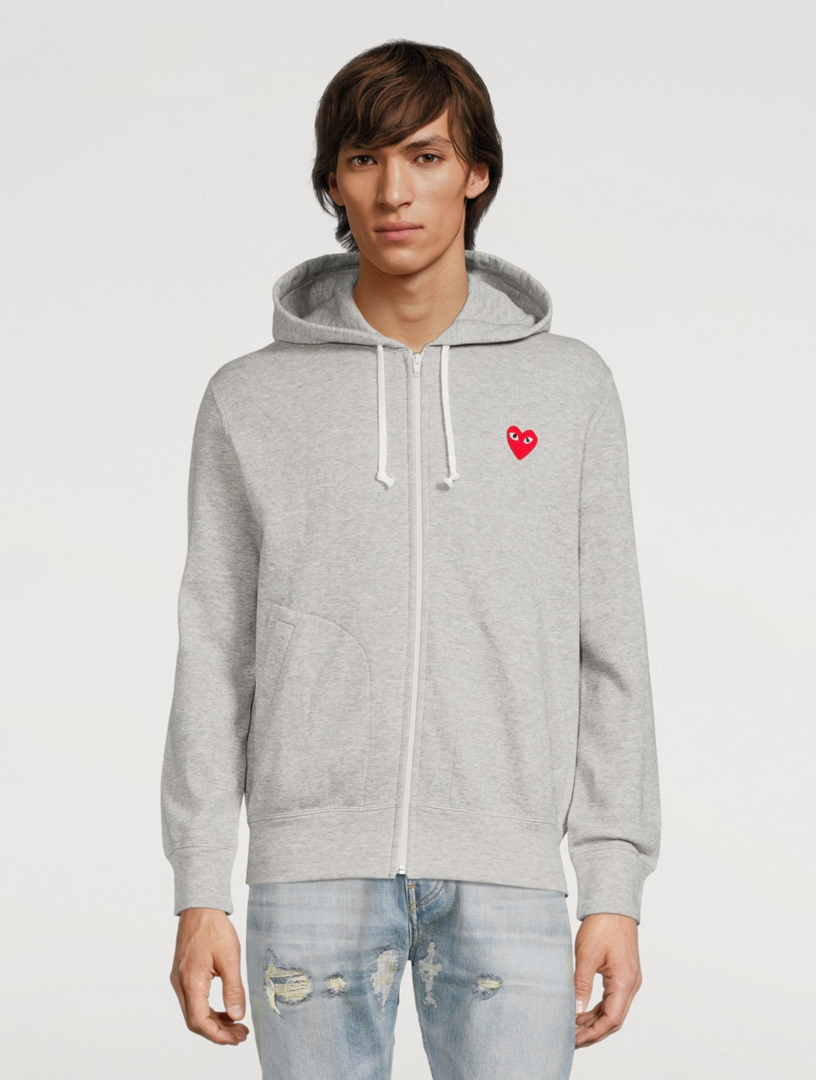 COMME DES GAR ONS PLAY Cotton Zip Hoodie With Heart Holt Renfrew