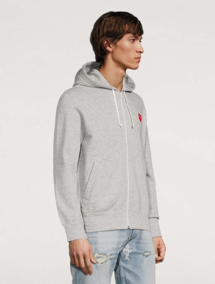 COMME DES GARÇONS PLAY Cotton Zip Hoodie With Heart | Holt Renfrew