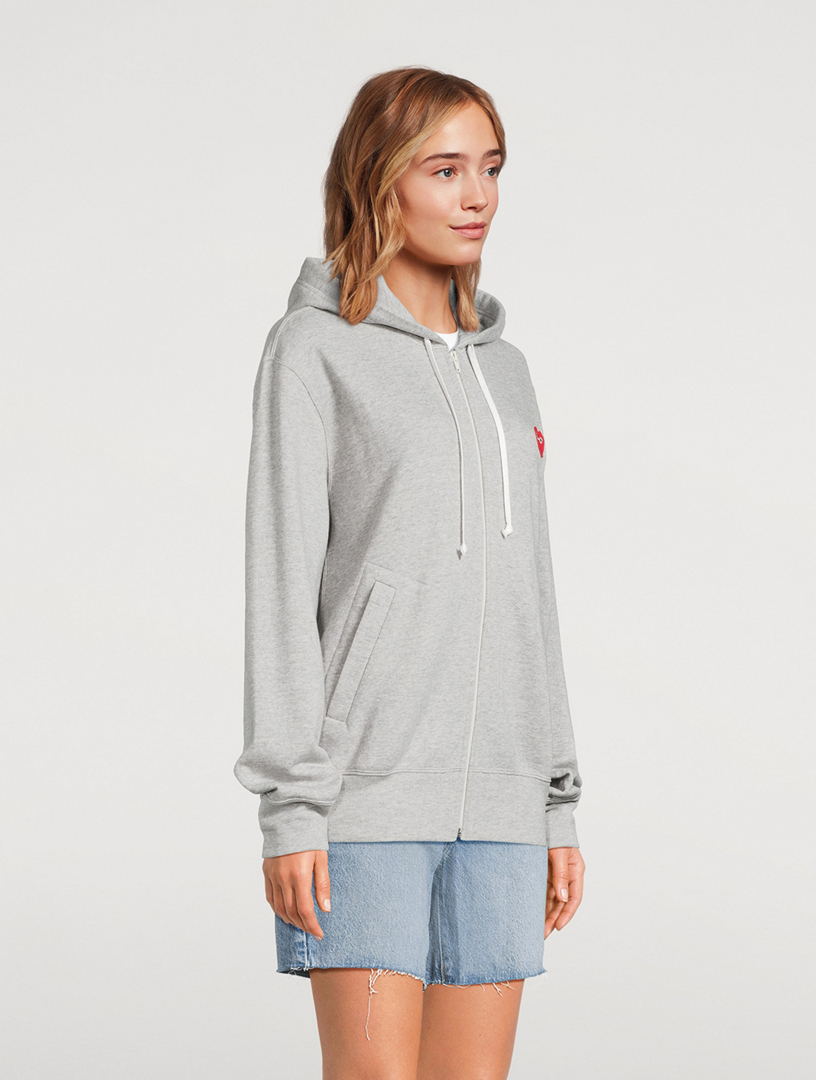 Cotton Zip Hoodie With Heart