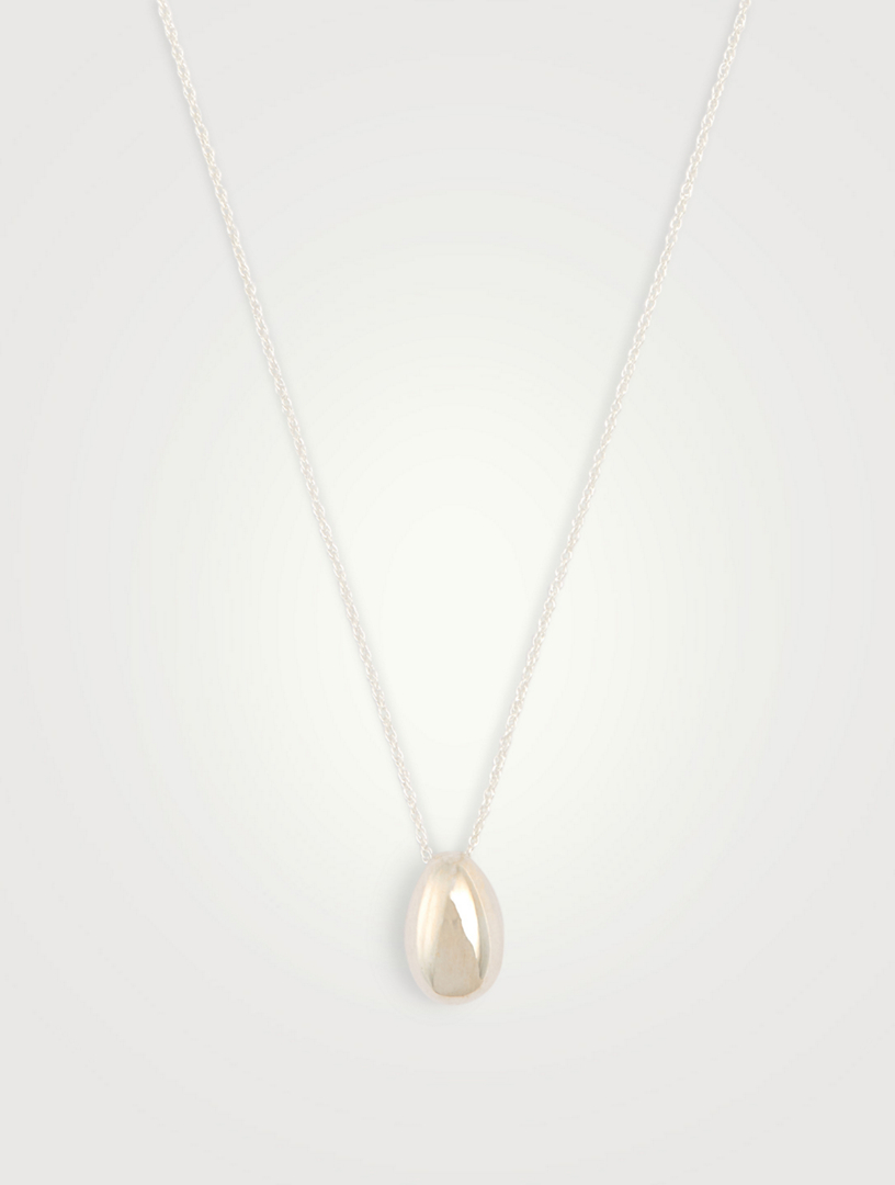 Sterling Silver Tiny Egg Pendant Necklace