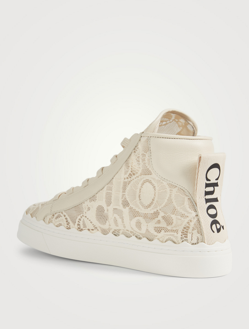 Lauren Lace Logo High Top Sneakers