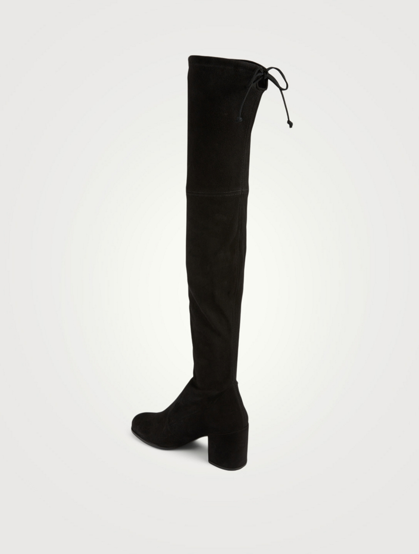 STUART WEITZMAN Tieland Stretch Suede Heeled Over-The-Knee Boots