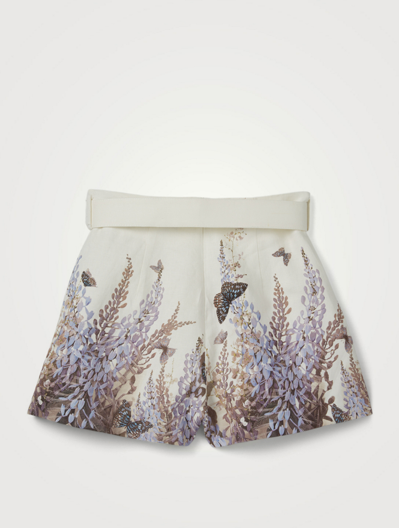 Luminous Linen Belted Shorts