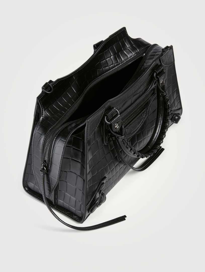 BALENCIAGA Small Neo Classic Croc-Embossed Leather City Bag | Holt