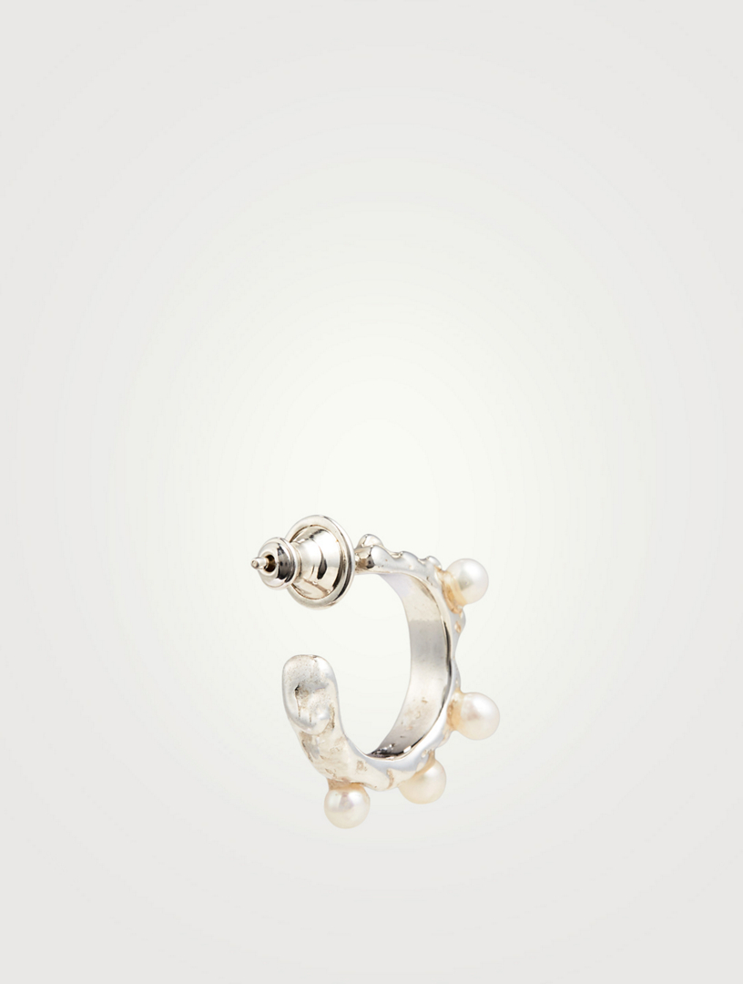 Small Roca Sterling Silver Hoop Earrings