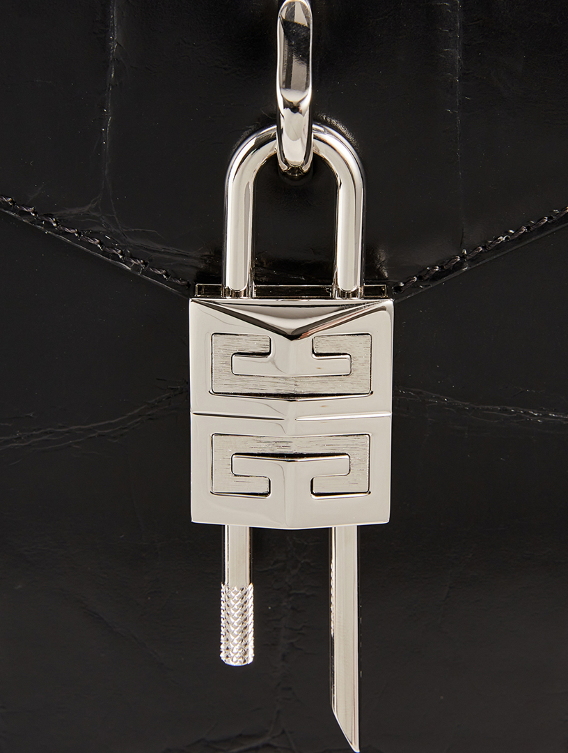 Medium Antigona Croc-Embossed Leather Bag With Lock