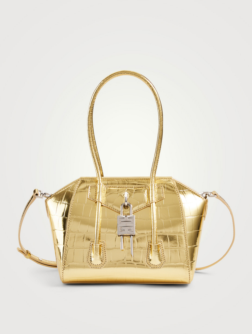 GIVENCHY Mini Antigona Metallic Croc Embossed Leather Bag With Lock Holt Renfrew